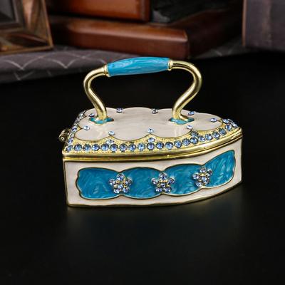 Creative Iron Jewelry Box Household Ornament Dresser Stud Earrings Ring Storage Box Jewelry Flip Box Jewelry Storage