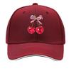Pink Bow Red Disco Ball Cherries Graphic Sandwich Baseball Cap Unisex Women Sun Cap Outdoor Workouts Hat