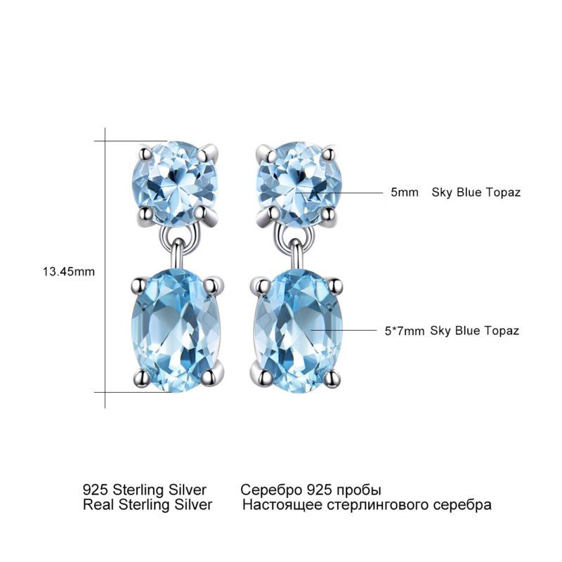 Gica Gema Jewelry S925 Sterling Silver Blue Long Style Classic Personalized Stud Earrings For Women Fine High Grade Jewelry Gift To Valentine's