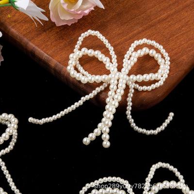 High-Shine Pearl Butterfly Beaded Bow Shoe Buckle - Fashionable and Versatile Shoe Accessory