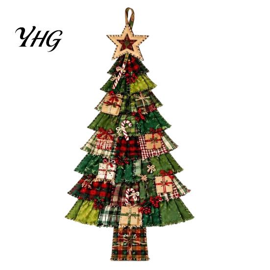 Holiday Home Interior Embellishment Christmas Handmade Door Hanging Kit, Patchwork Tree Decoration DIY Sewing Year Round Garden And Seaside Decor Set,