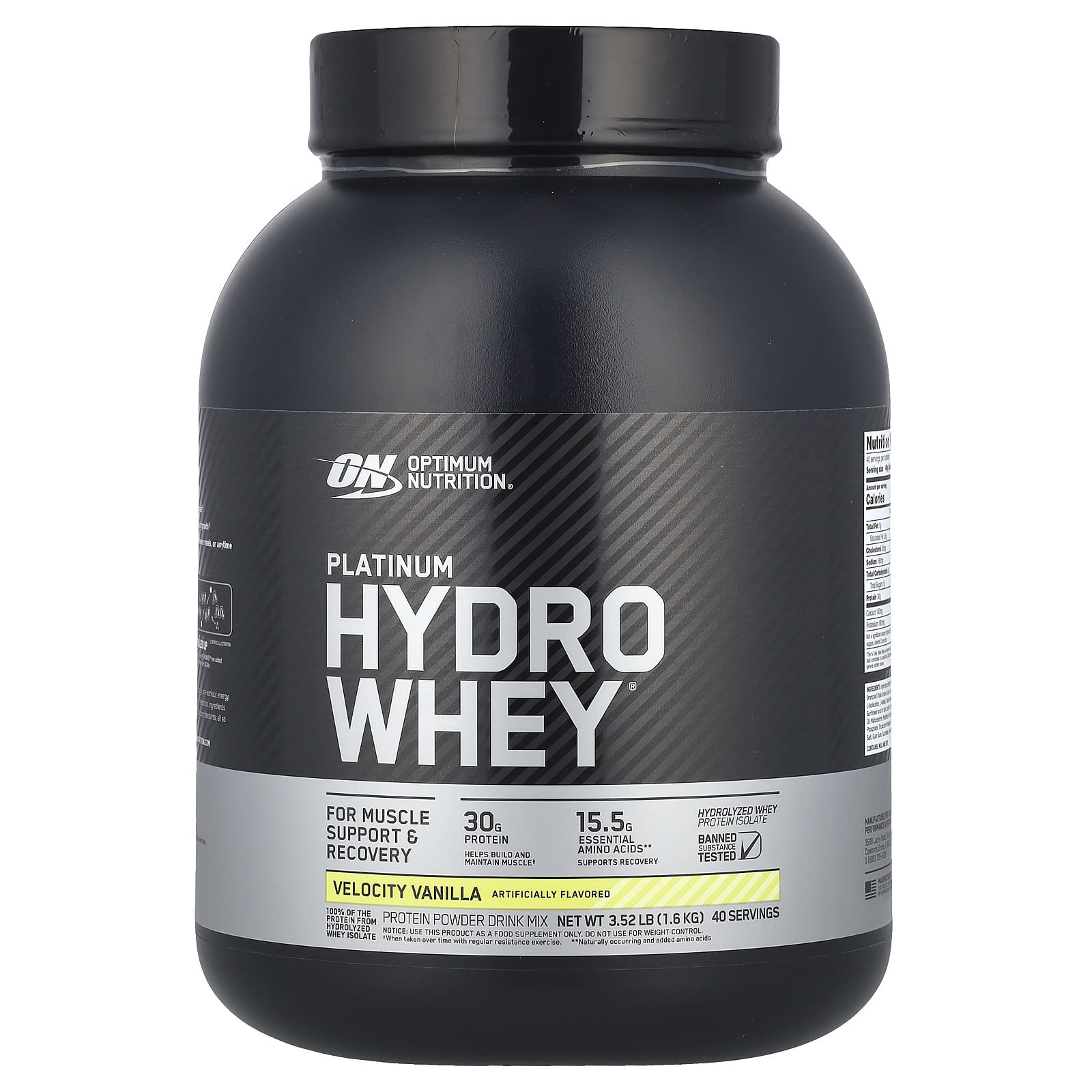 

Platinum Hydro Whey, Velocity Vanilla, 1.59 Kg (3.5 Lbs)
