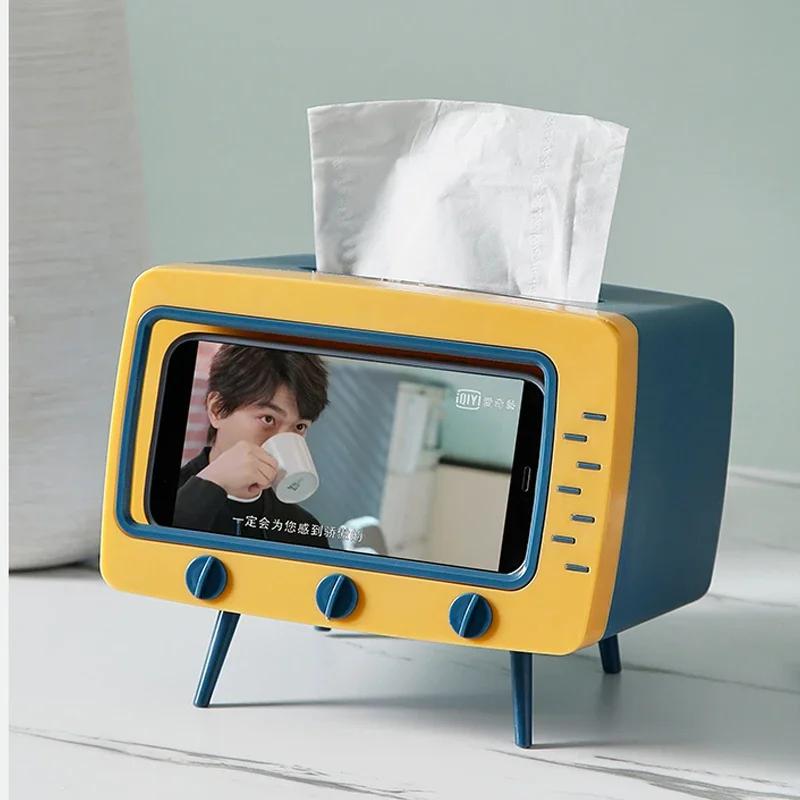 Kreativní organizér Ornament vlhčené ubrousky Dekorace Retro model rádia Stolní držák papíru Vintage zásobník Úložný prostor na ubrousky