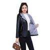 2024 PU Leather Plus Size Velvet-Lined Jacket for Middle-Aged & Elderly Women