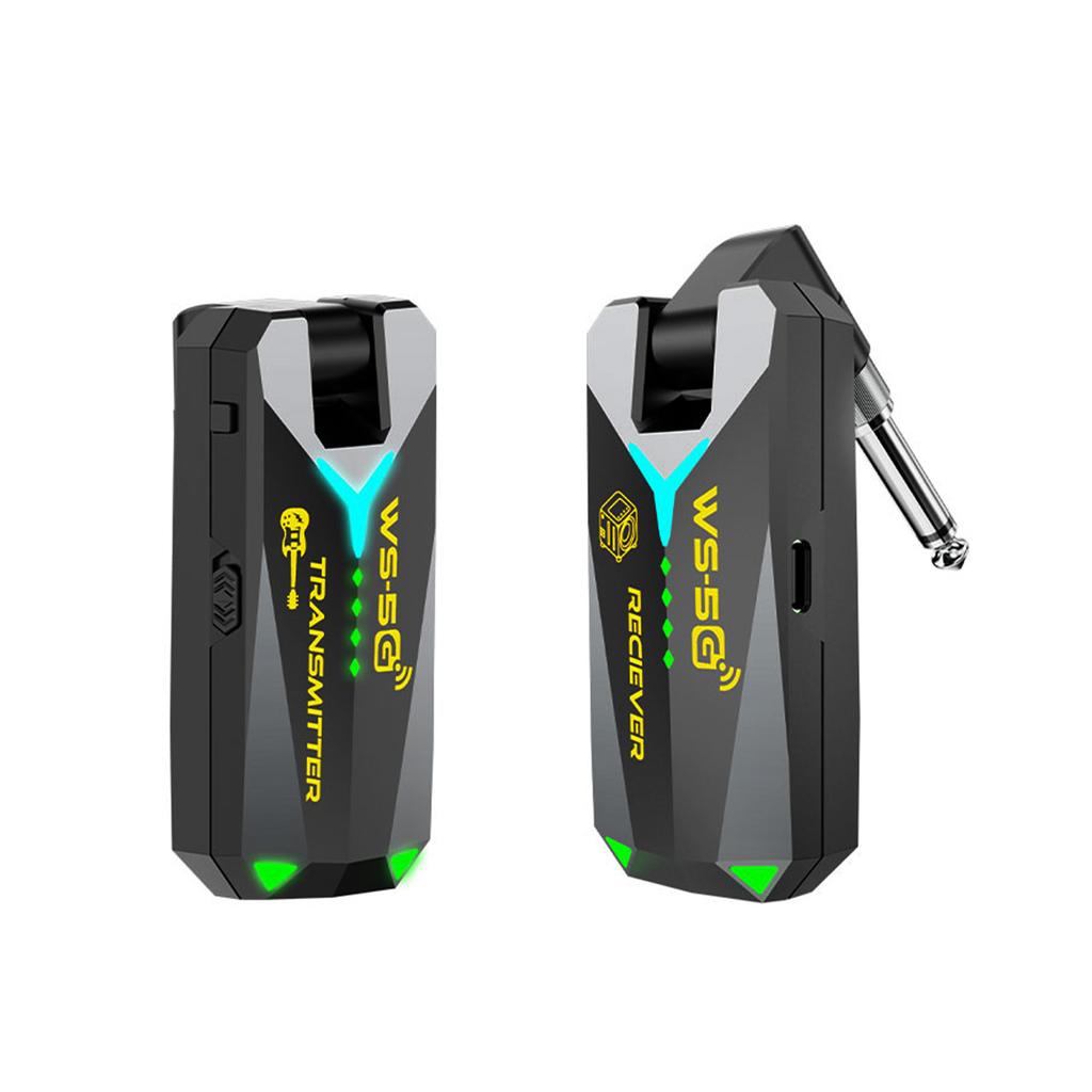 5.8G Wireless Guitar System Sound Transmitter Receiver Studio Sound 50m Range 5.5ms Low Latency Rechargeable 210 Degree