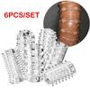 Crystal Caterpillar Finger Cots - 6-Piece Set with Leather Case: Male Intimacy Toys