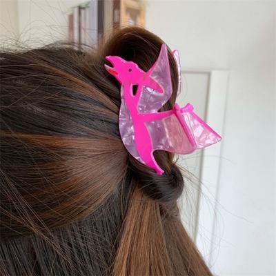 Cartoon Dinosaur Hair Claw Funny Chameleon Crab Hair Clip Cute Acrylic Ponytail Holder Hair Accessories Jewelry Gifts
