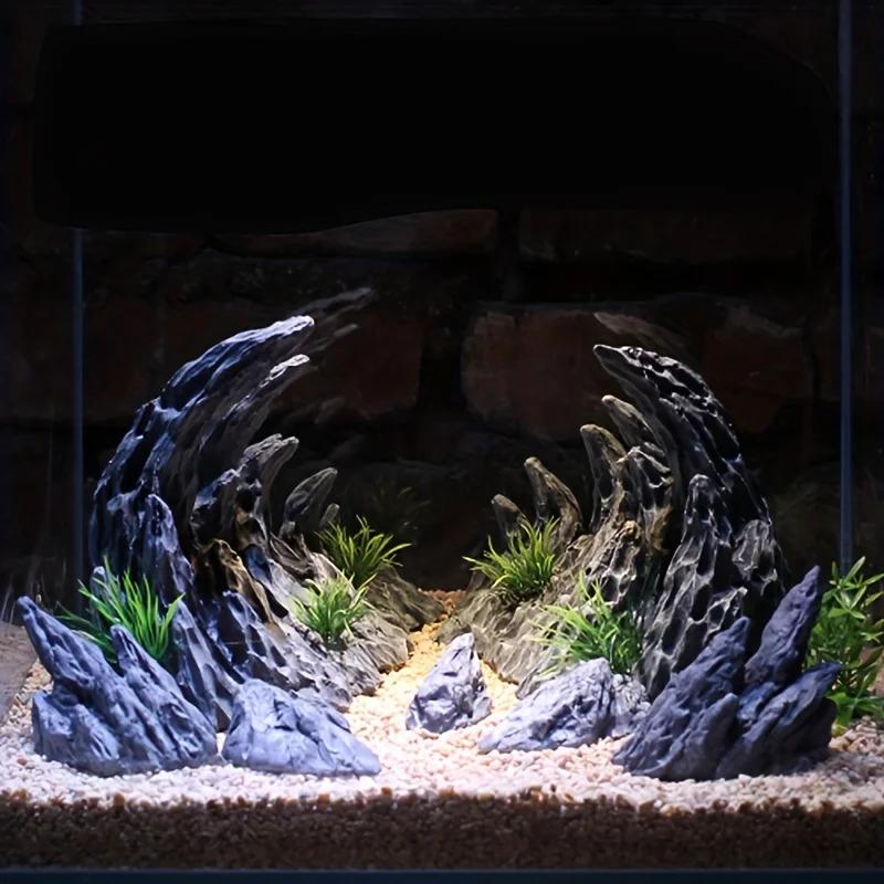 Aquarium Aquascape Resin Rock Fountain Micro Landscape Bonsai  Aquarium Keel Rock Landscape Aquarium Furniture