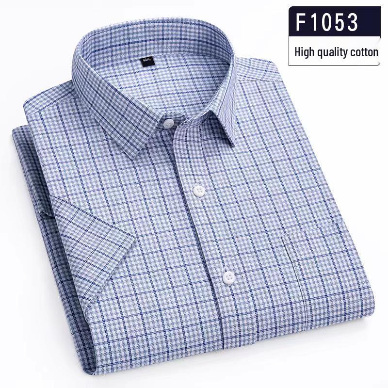 Men's 2024 Summer Thin Pure Cotton Short Sleeve Business Shirt