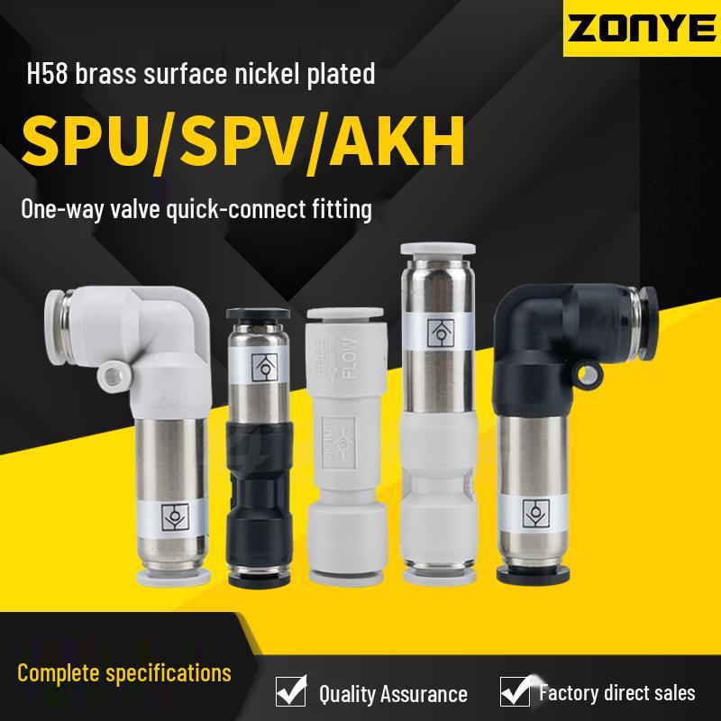 Pneumatic One-Way Check Valve SPU6 AKH08-00 Quick-Connect Elbow for 10/12mm Air Tubes