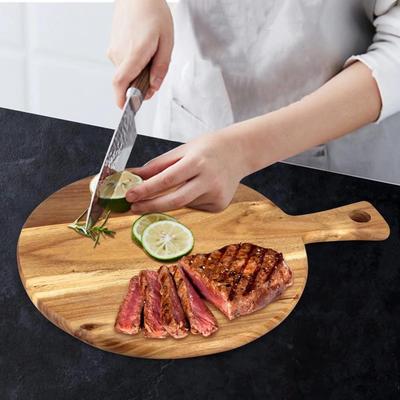 Multi-purpose Kitchen Cutting Board Wooden Pizza Cutting Board Wooden Charcuterie Board with Handles Acacia Wood for Cheese