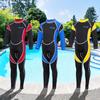 Kids Wetsuit Girls Boys Zippered Long Sleeve Diving Swimsuit Quick Dry One Piece Chlidren Surf Suit for Water Sports