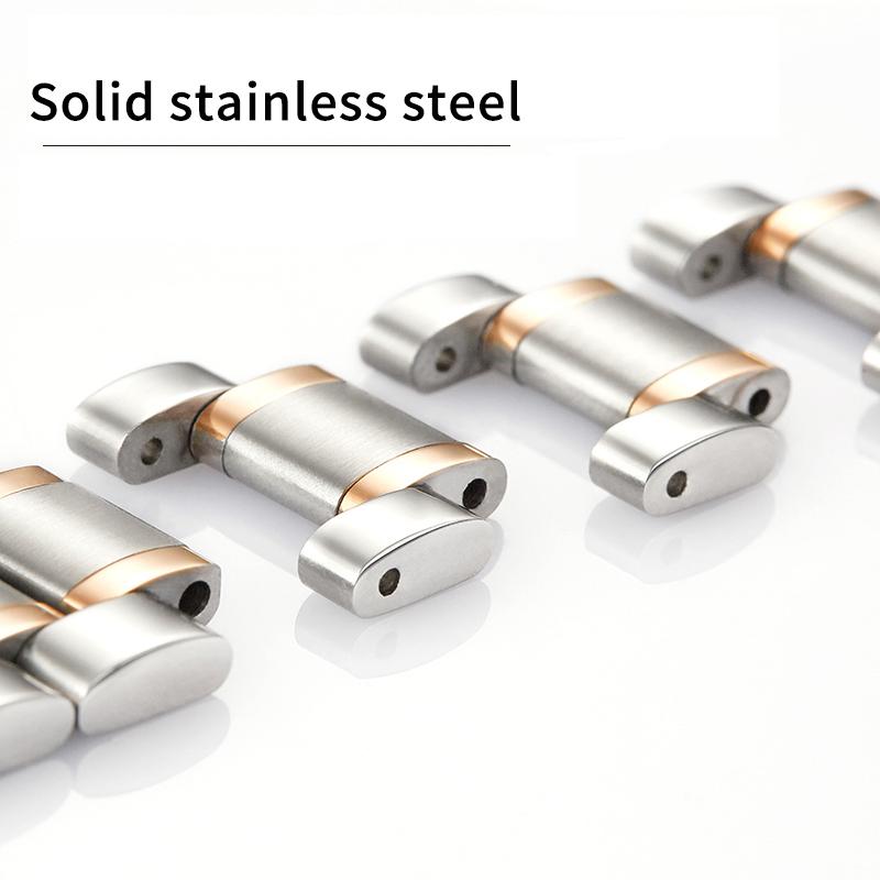 Solid Stainless Steel Watch Strap Universal Watch Chain Butterfly Clasp Watch Bracelet 12 14 13 15 17 18 19 20 22mm