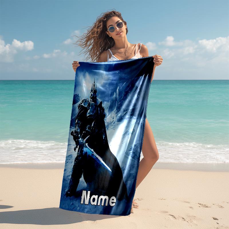 Personalized customized proof beach towel with World of Warcraft pattern - soft, absorbent,quick-drying,perfect swimming,camping&bathing