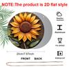 2D Flat Aluminum 7.87 Inch X 7.87 Inch Sunflower Pattern Wall Decoration, Rustic Style, Suitable for Gardens, Farmhouses, Cafes, Living Rooms