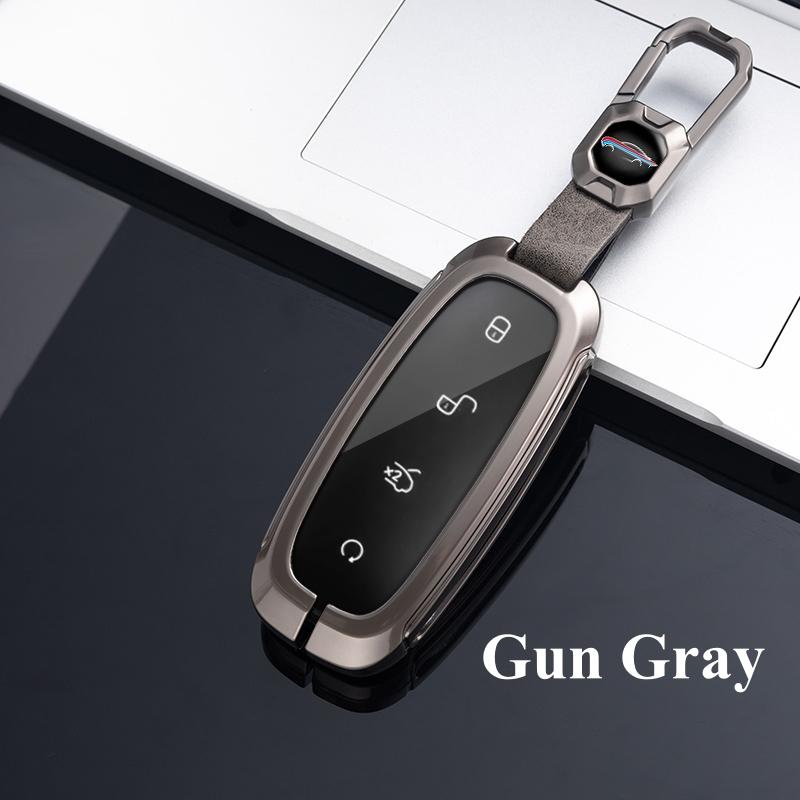 

Металлический сплав цинка, автомобильный смарт-чехол для дистанционного ключа, защитный держатель, сумка для DENZA D9 2022, автомобильный Стайлинг, брелок, аксессуары серый