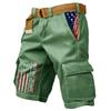Men's Casual Sport Multi-pocket Work Pants  Men's Fashionable Flag-letter Printed Pants