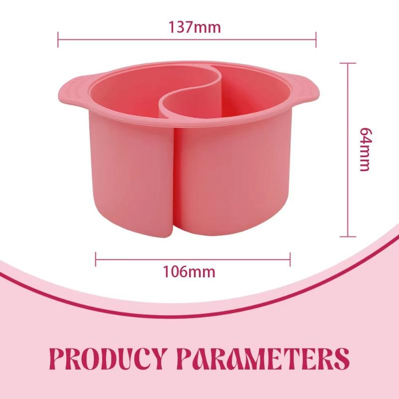 Silicone Double Compartment Nail Soak Bowl Heat Resistant 1Pcs Drop Resistant for Home Manicure Nail Salon Daily Use