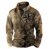 Spring Autumn Men Clothes Long Sleeve 3D Digital Print 100% Polyester Elastic and Suitable for Sports and Casual Wear