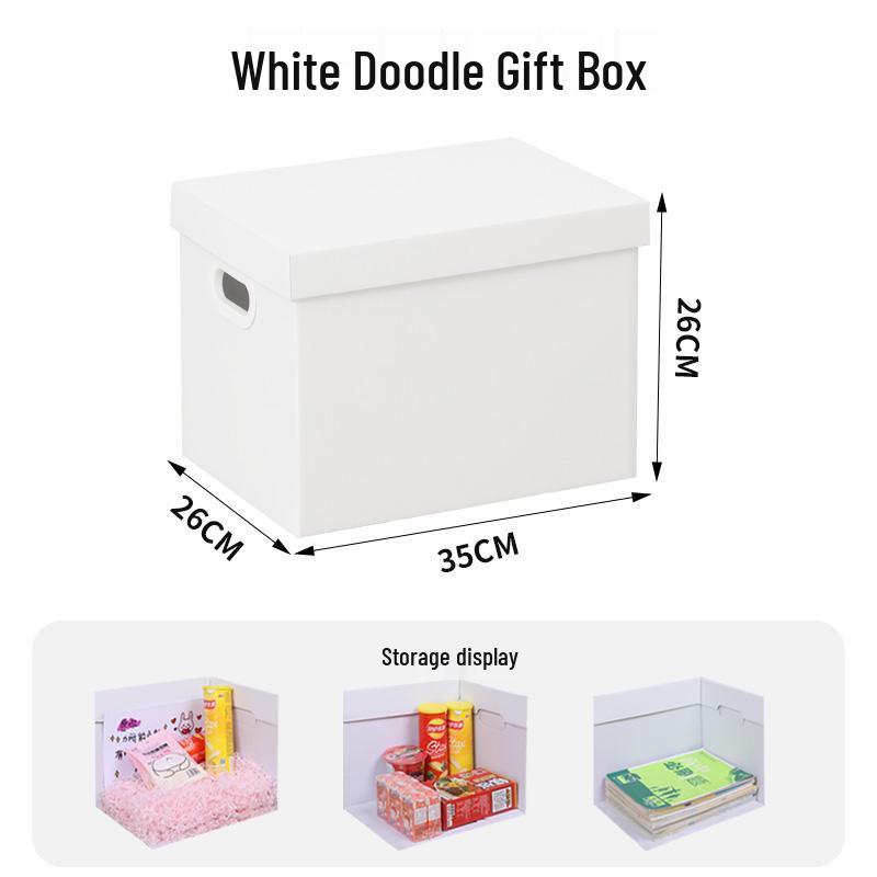 White Cardboard Surprise Gift Box for Birthday