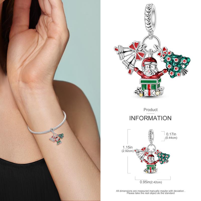 Copper Christmas Charm Beads Fit Original Bracelet Dangle Women Diy Jewelry Christmas Gifts