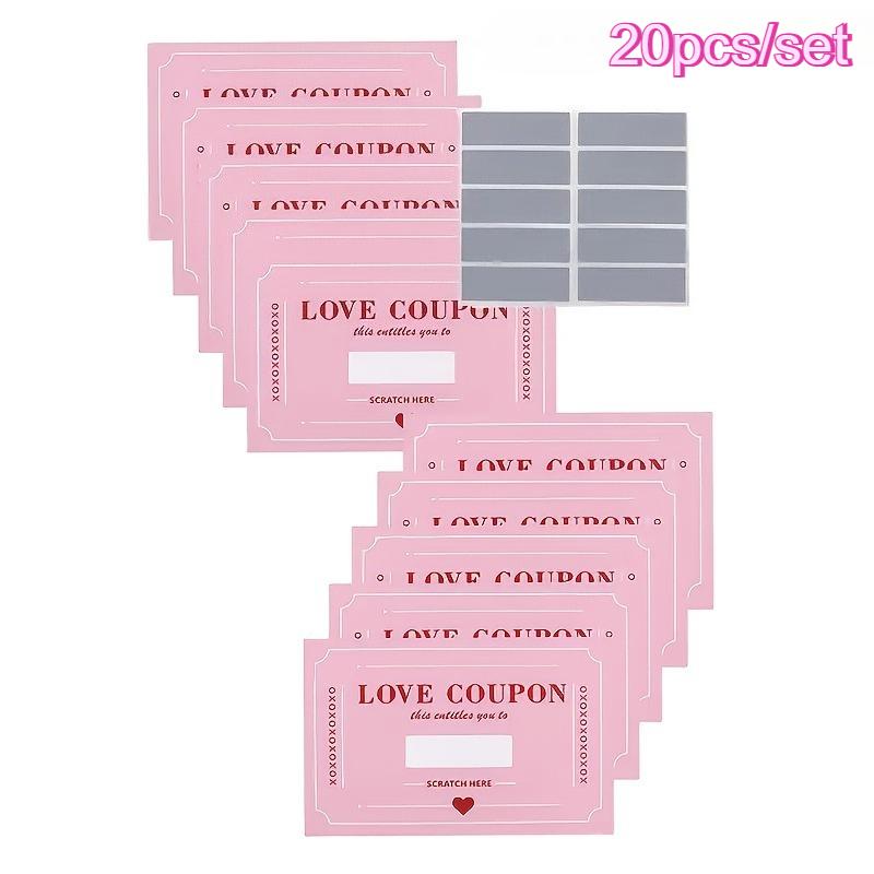 

20pcs Couple Scratch-Off Fun Love Coupons,Valentine S Day Love Vouchers,Romantic Scratch-Off Date Cards for Couples,Scratch card