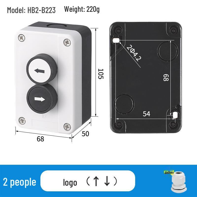 Waterproof 22mm Emergency Stop/Start Button Switch Box with Self-Locking & Resetting Indicator Light