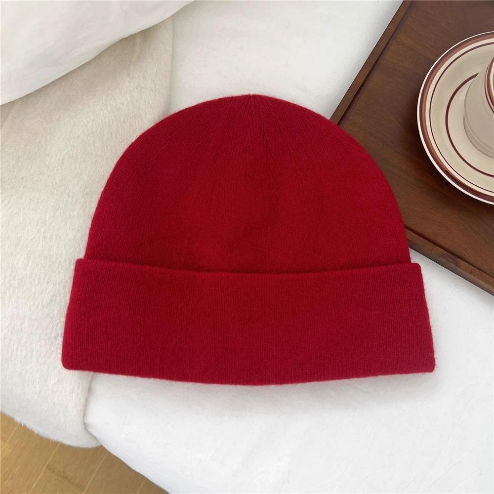 Woolen Knitted Cap for Women A Versatile and Face Enhancing Small Ear Protecting Woolen Cap for Autumn and Winter