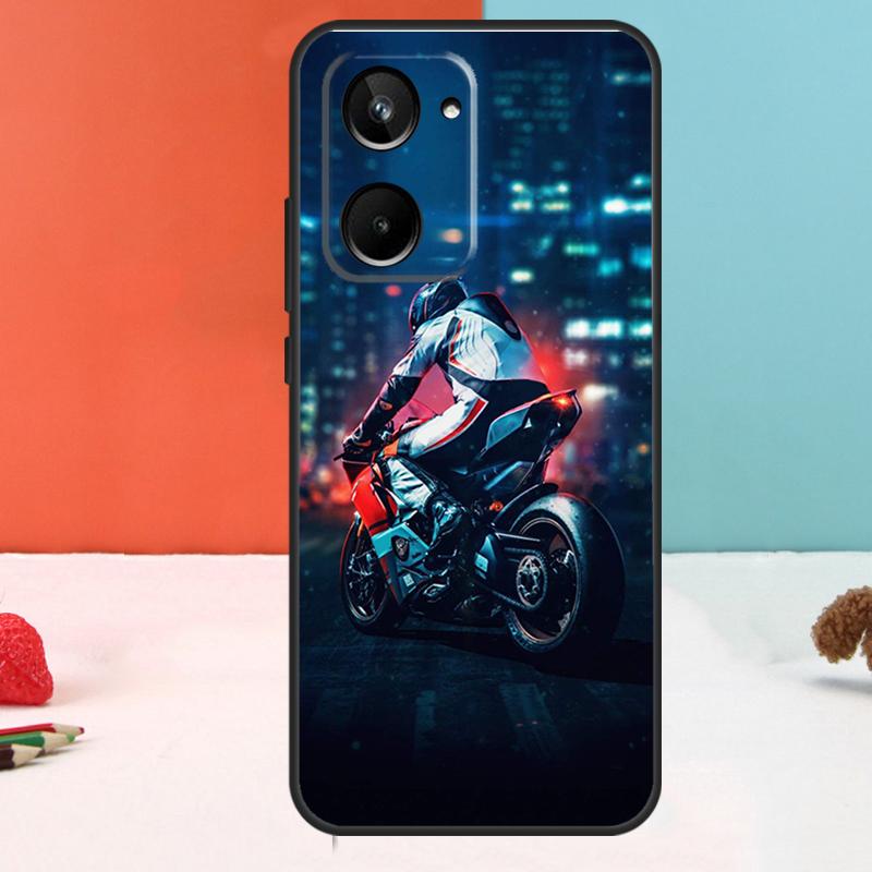 Neon Motorcycle Biker For Realme 10 11 12 Pro Plus GT Neo5 C11 C30 C31 C33 C35 C25s C21Y C51 C55 C53 GT5 Pro Case