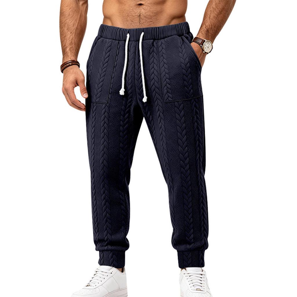 Herren Zopfmuster Jogginghose mit elastischen Bündchen und