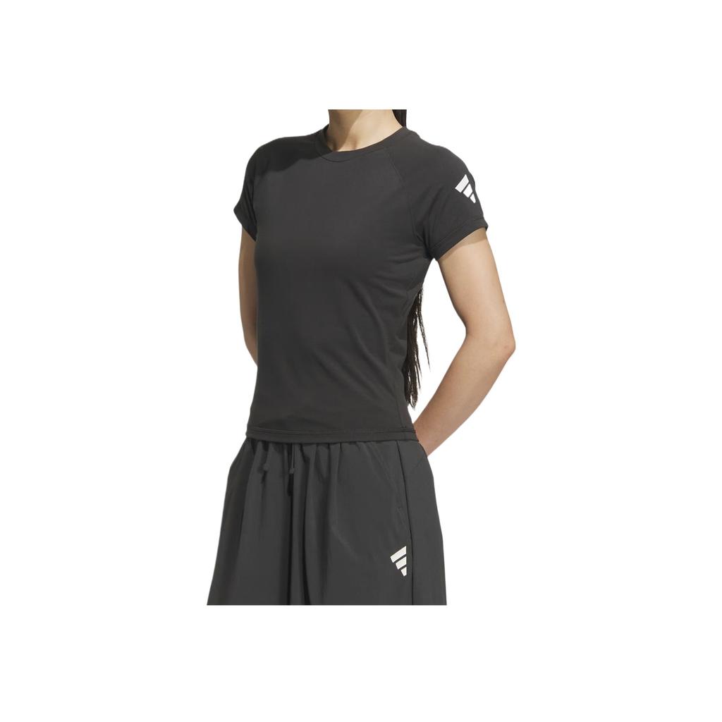 adidas Fos Series Okrúhly výstrih Pohodlné Ležérne Krátky rukáv Bežné Tričko Dámske Topánky Karbónovo-čierne KC3770