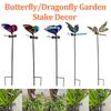 3D Butterfly/Dragonfly Garden Stake Decor Insect Yard Stake Metal Lawn Ornaments Yard Art Garden Stake for Plant Pot Flower Bed