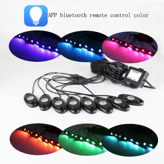 

8 Pods LED Bluetooth-compatible Lights Color Modified Rock Changing Underglow RGB Lights Kit for