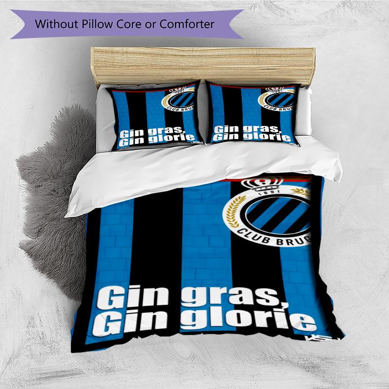 3pcs Duvet Cover Set (1*Duvet Cover + 2*Pillowcase, Without Core), Club Brugge K V Print Bedding Set, Bedroom Decor, All‑Season, Gift