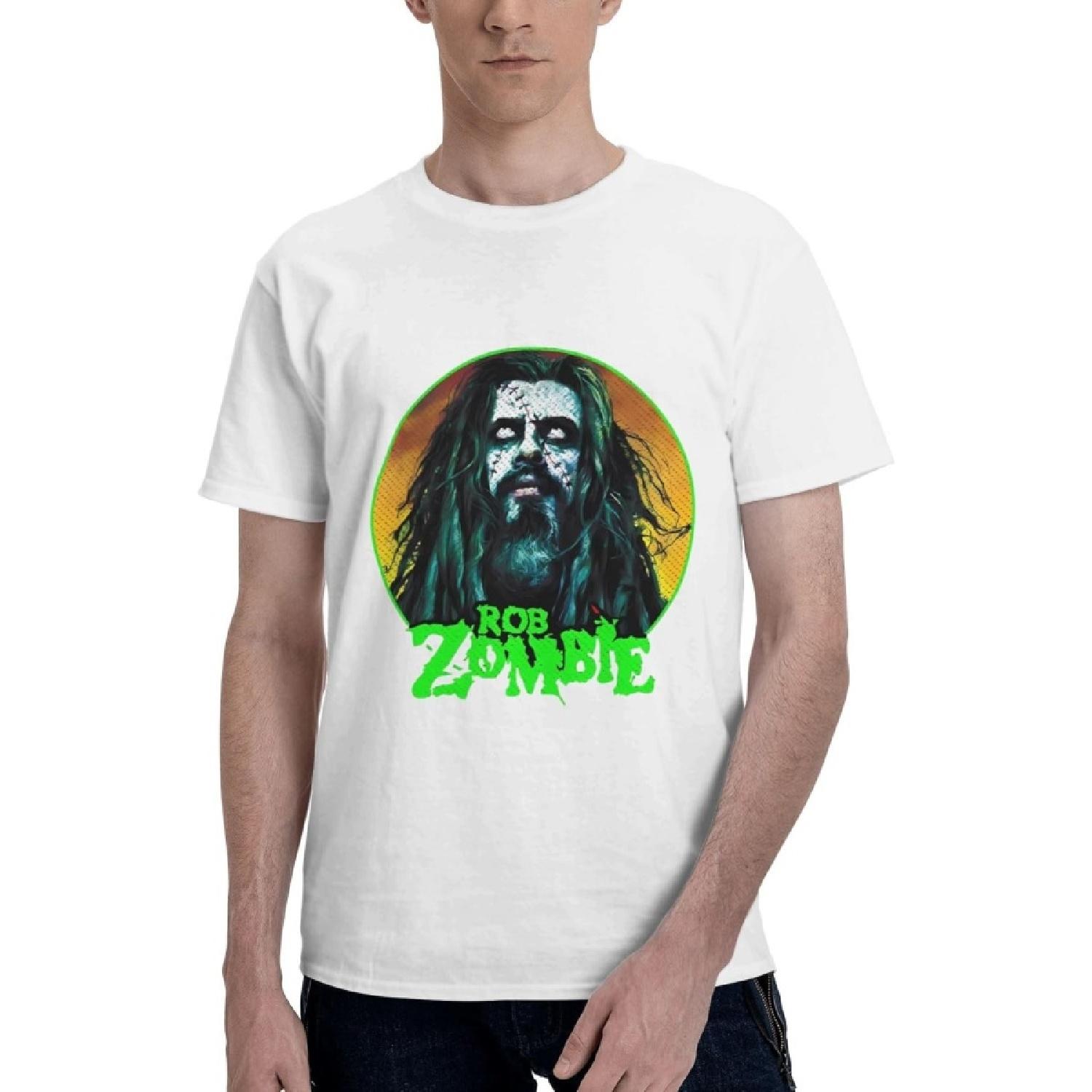 

Migetuke Rob Zombie Mens T-Shirts True Classic Tees Casual Cotton Fitted Tshirts Shirts for Men(1) XXXXXL білий