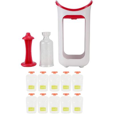 Squeeze Station, Pouch Filling Station for Homemade Babies and Toddlers Semi-Solid Food Portable Puree Squeezer Tool Consisting Subpackage Bag