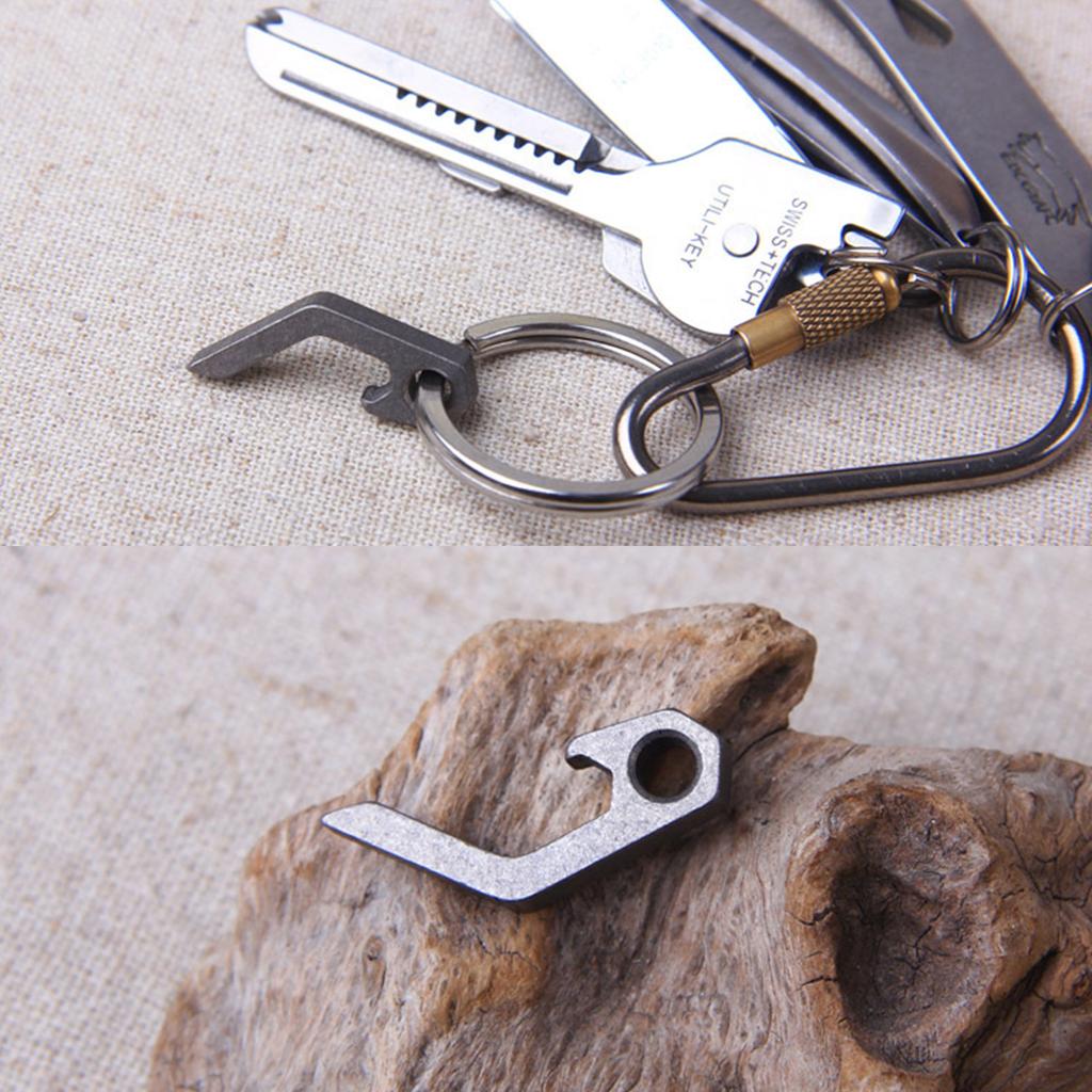 Bottle Opener Keychain with Slot Screwdriver for Titanium Mini Beer Can Opener Portable for Key Chain Bottle Opener Comp