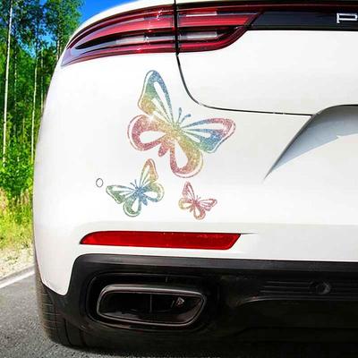 3 teile/satz Glänzende Stilvolle Schmetterling Auto Aufkleber Innovative imitation diamant aufkleber Glänzende Nette Auto Aufkleber Auto Styling Cartoon