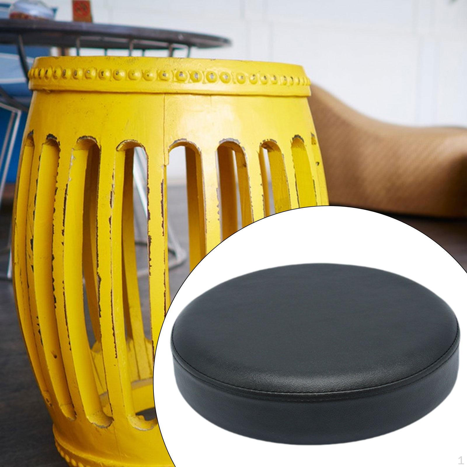 Подушка для стула из искусственной кожи круглое сиденье защитная накладка на барный стул Black 28x6cm 1757₽