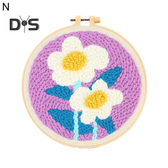 Punch Stitch Kit Healing Weave Punch Stitching Kit für Erwachsene und Kinder, DIY Punch Needle Stickset mit Werkzeug, Garne, Hoop für Anfänger