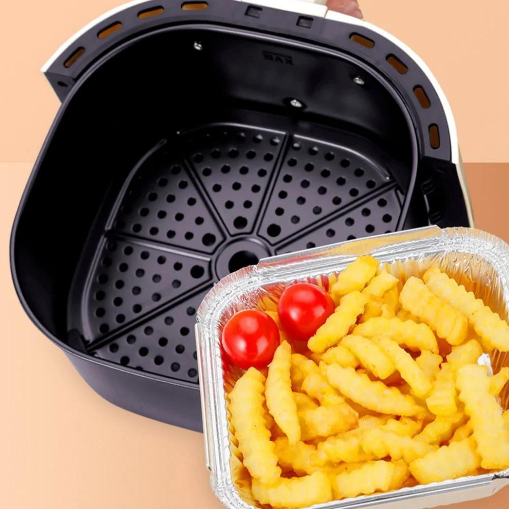 10/20/30pcs Oil-proof Air Fryer Aluminum Foil Tray Aluminum Foil Tin Box For Baking Roasting
