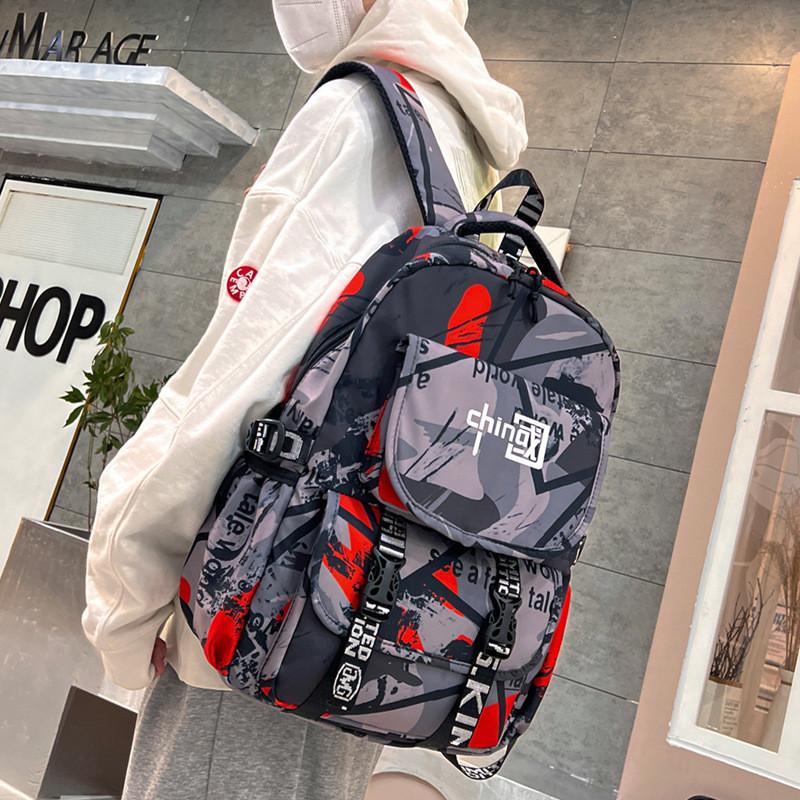 Stylish Pattern Chinese Boys Backpack With Large Storage For Activities Daily