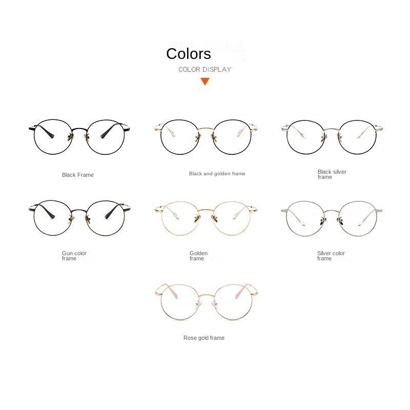ZENOTTIC Alloy Anti-blue light Computer Glasses Frames Women Men Ultralight Vintage Round Myopia Optical Prescription Eyeglasses