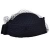 Mesh Pillbox Hat British Style Topper Hat Elegant Wool Bow Hat with Veil  Autumn Winter