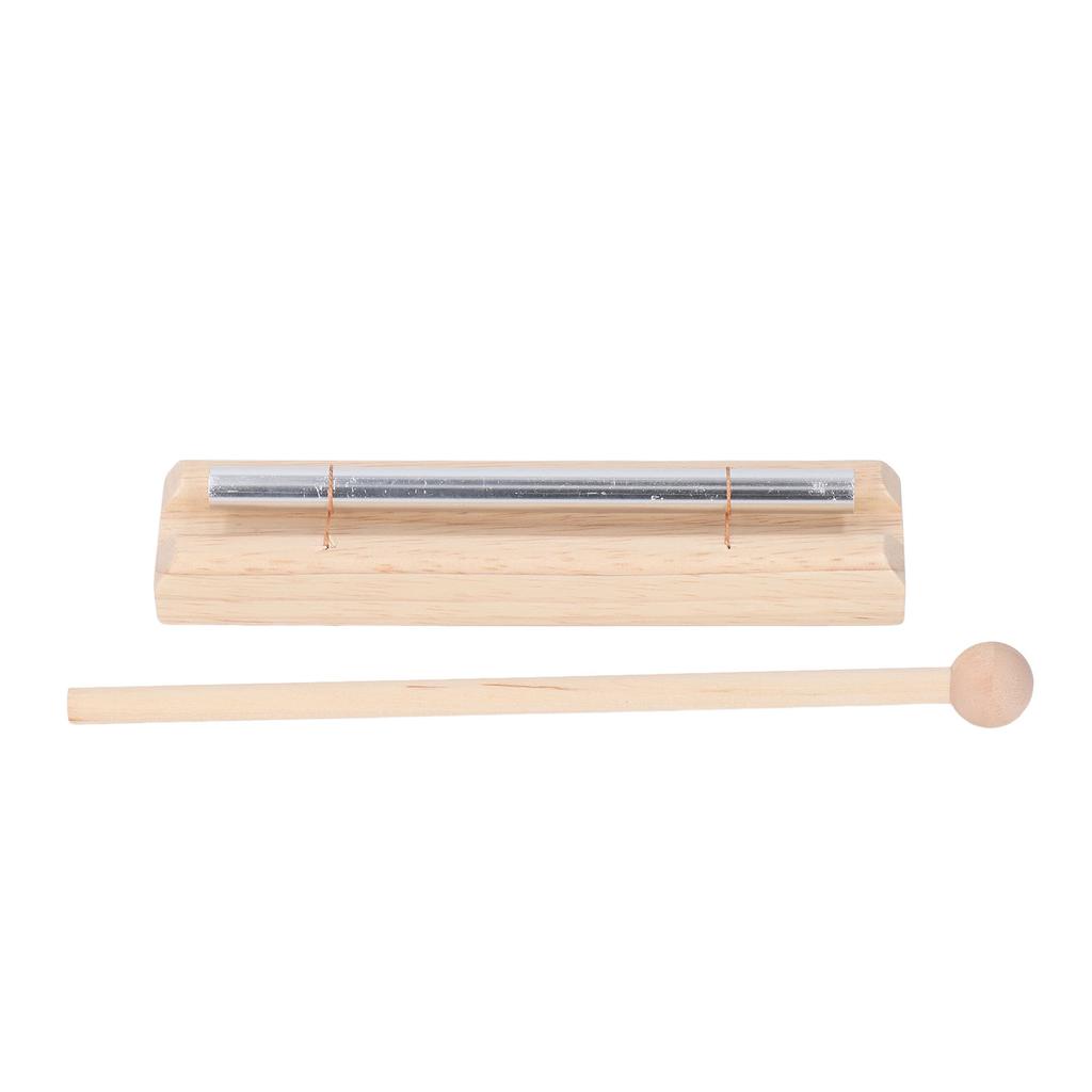 Meditationsglocke, Aluminium und Buchenholz, Energieglocke, Handglocke mit Schlägel für den Unterricht