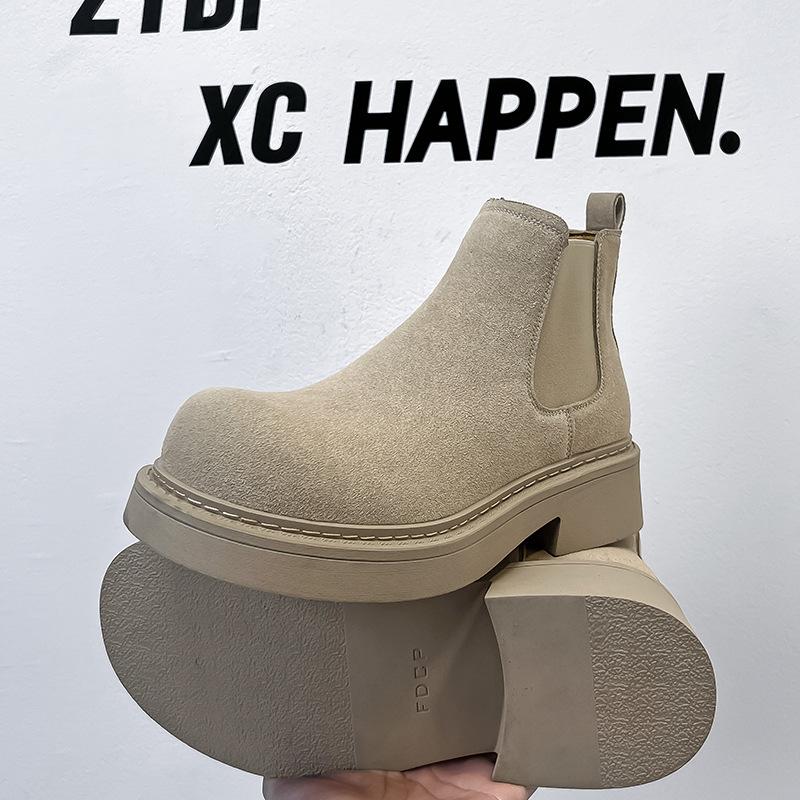 Platform Chelsea short boots 2025 new Internet celebrity autumn and winter brown retro platform Martin boots 22185-A