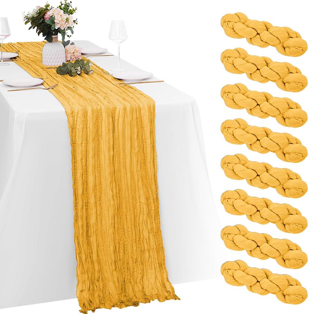 6er-Pack Mulltischläufer Rustikaler durchsichtiger Gaze-Tischläufer Käsetuch für Hochzeit Geburtstagsfeier Babyparty Tischdekoration