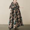 Short Sleeve Plus Size Cotton Vintage Floral New In Dresses for Women Casual Loose Long Summer