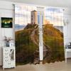 Outdoor Landscape Printed Curtain Polyester Suitable Home Decoration Excluding Poles Set Of 2 Artistic Made Washable