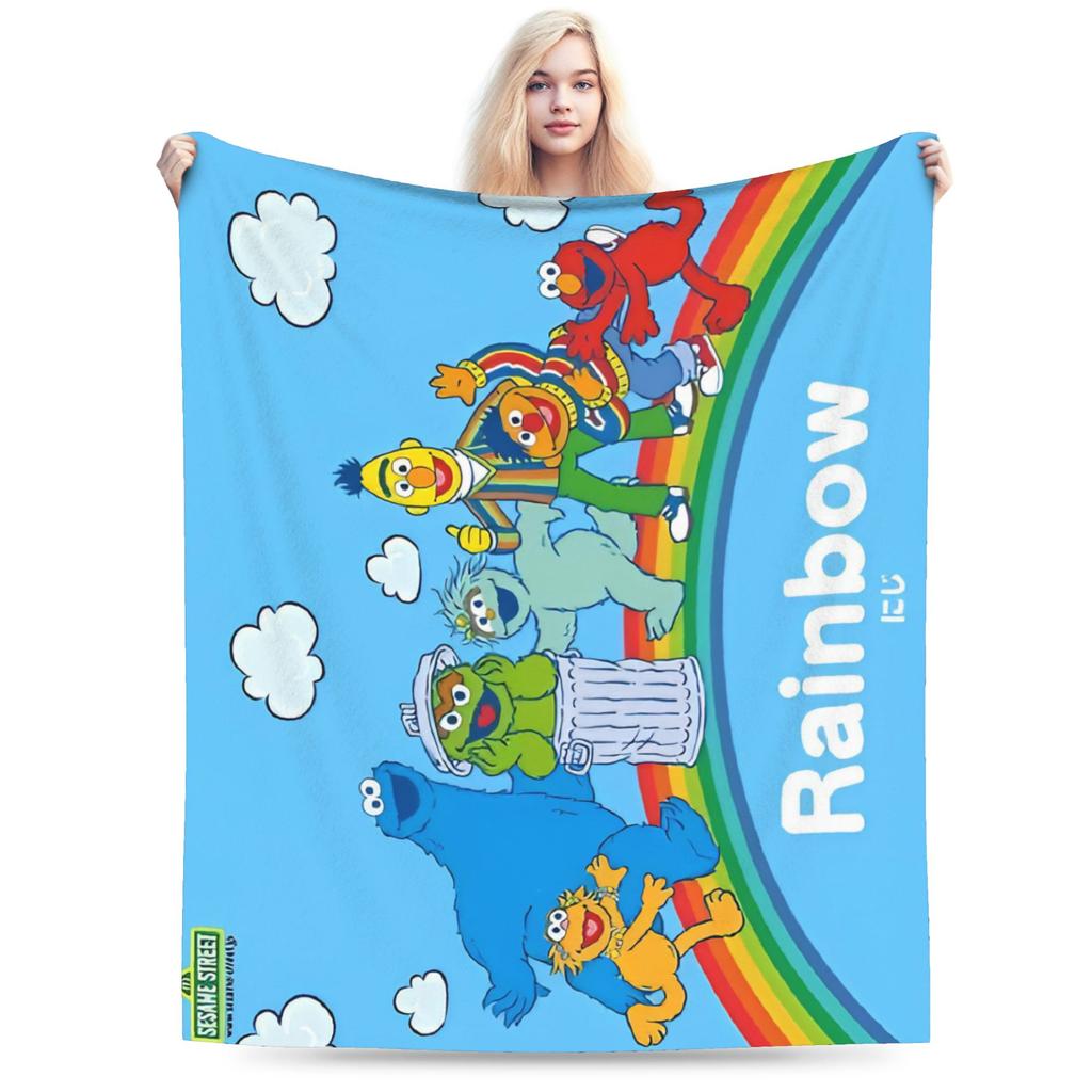 Red Dancing Elmo Pattern Sesame Street Wool Blankets  Novelty Throw Blankets for  Sofa Bedding Lounge 125*100cm Bedspread